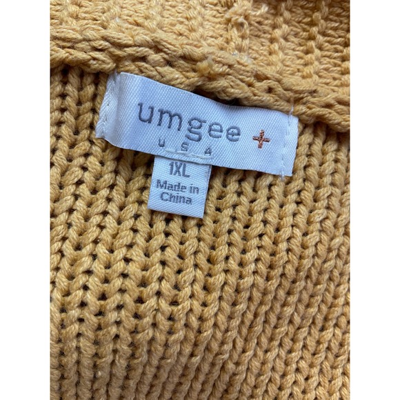 Umgee Yellow Knit Duster Cardigan Striped Open Front Bohemian Sweater - Picture 10 of 11